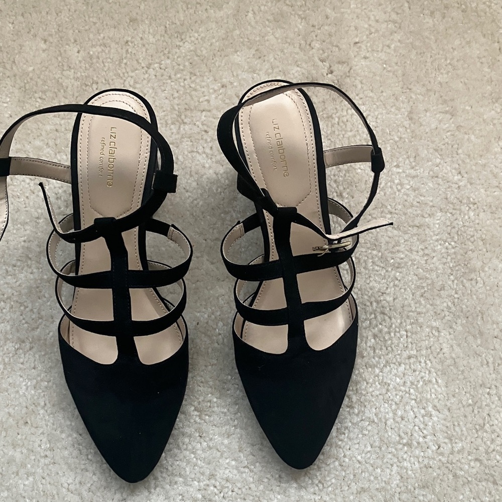 Liz Claiborne Black Strappy Heels